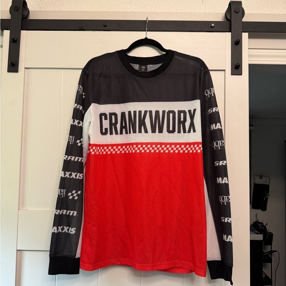 Men's Crankworx MTB Red & Black Long Sleeve Jersey
